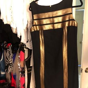 Torry burch black gold dress